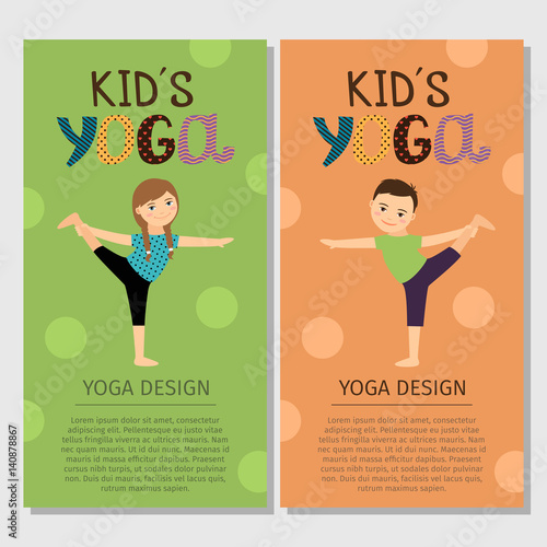Yoga kids vertical flyer design