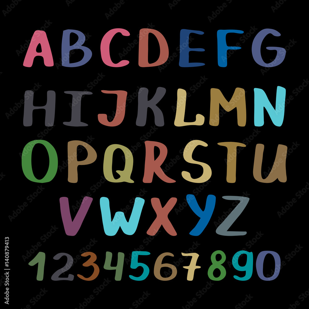 Calligraphy alphabet on black background Calligraphy alphabet on black background