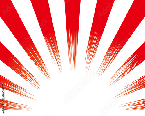 集中線　紅白