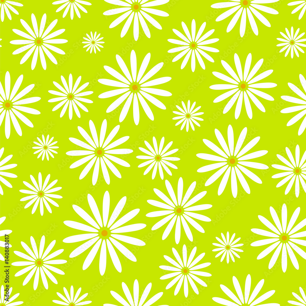 Hand drawn flower seamless pattern easter chamomile wallpaper with print ornament decoration and floral graphic art nature drawing vector illustration. Hand drawn flower seamless pattern easter chamomile wallpaper with print ornament decoration and floral graphic art nature drawing vector illustration.