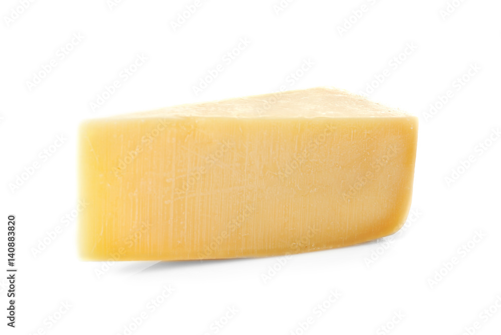 Piece of fresh cheese on white background Piece of fresh cheese on white background