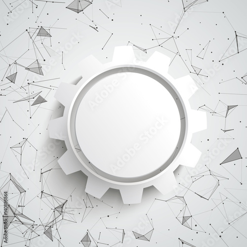 Gear Wheel Abstract Background Connected Dots
