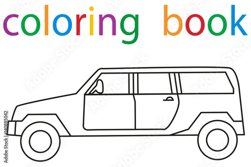 Vector  isolated book coloring book for boys car