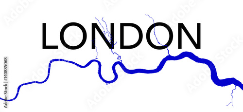 Cuadro en lienzo The River Thames through London
