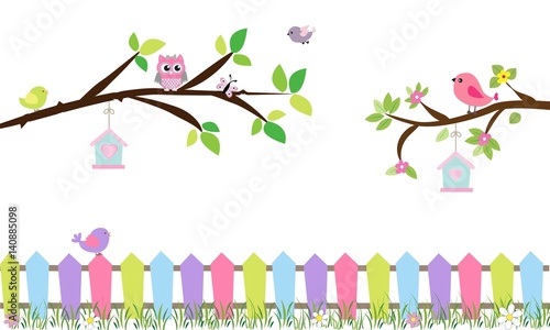 Ramas de árbol con pajaritos 1-01