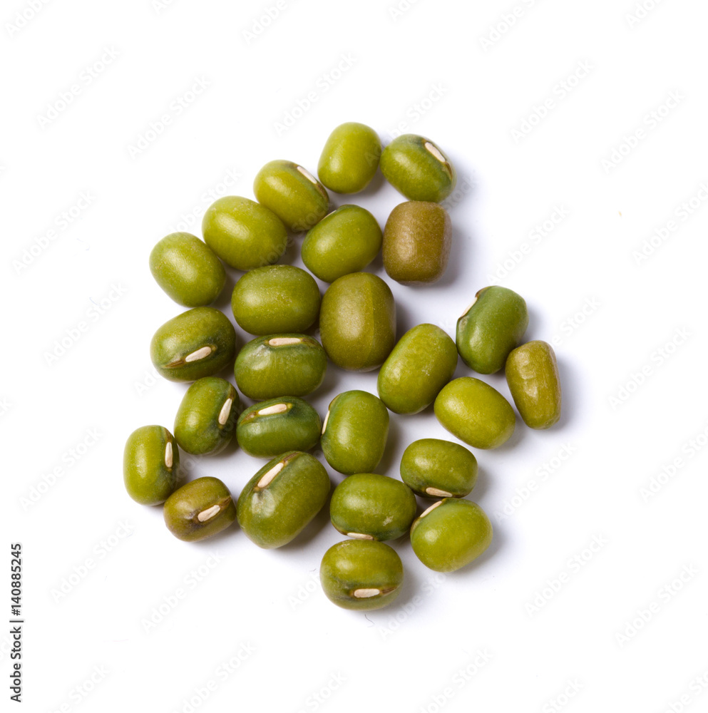 Mung beans isolated on white background Mung beans isolated on white background
