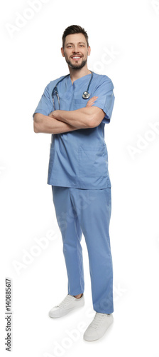 Handsome surgeon standing o...