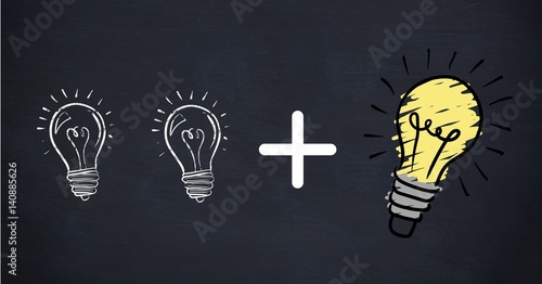 Conceptual image showing power efficiency light bulb