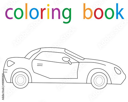 Vector  book coloring car isolated