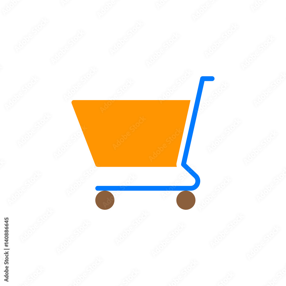 flat shopping cart icon