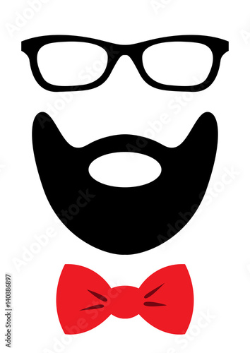 Party accessories set - glasses, mustache, bow