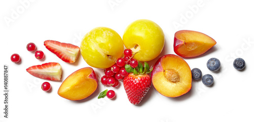 composition of various fruits and berries