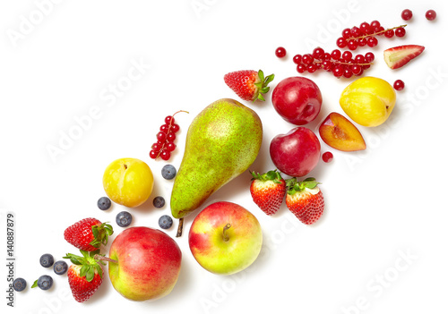 diagonal composition of various fruits