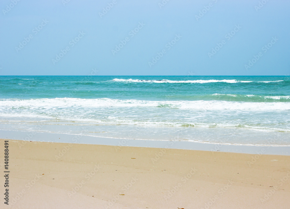 Beautiful white sand beach, the tropical sea . Summer view of nature