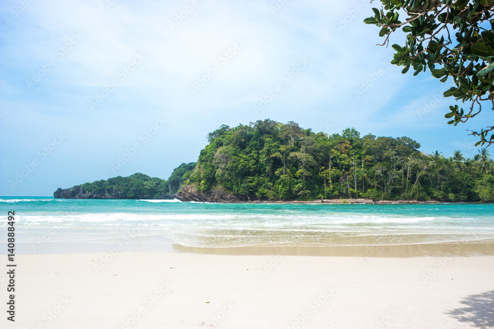 Beautiful white sand beach, the tropical sea . Summer view of nature.Tarutao national park , Thailand Beautiful white sand beach, the tropical sea . Summer view of nature.Tarutao national park , Thailand