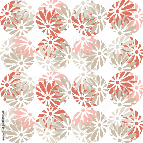 Polka dot seamless pattern. Flowers. Print. Repeating background. Cloth design, wallpaper.