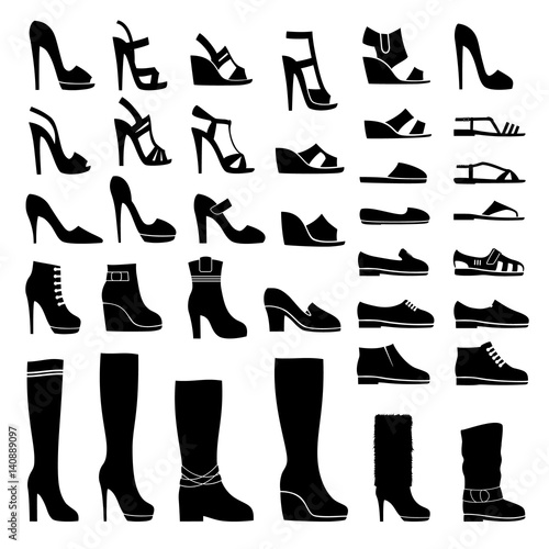 Shoes icon set