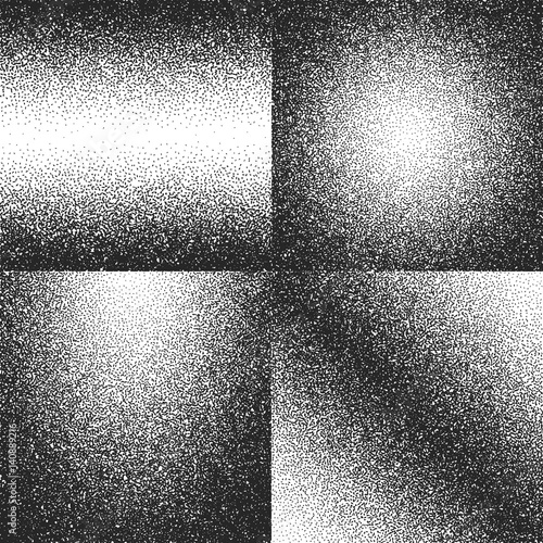 Distressed, dirty dust, grunge noise vector textures set