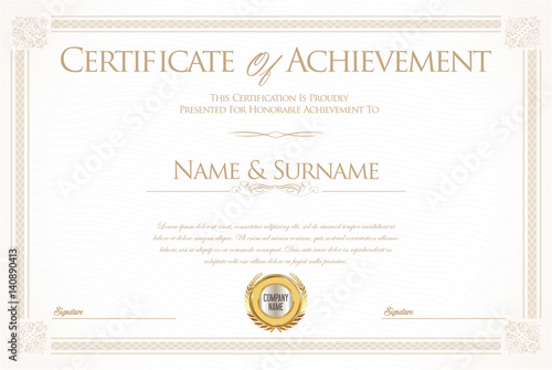 Certificate of achievement or diploma template