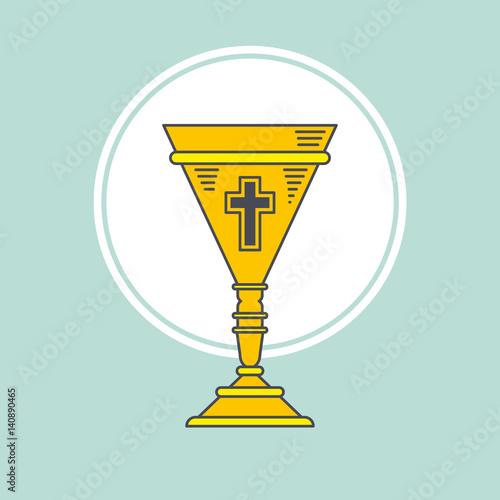 cup chalice first communion icon graphic vector
