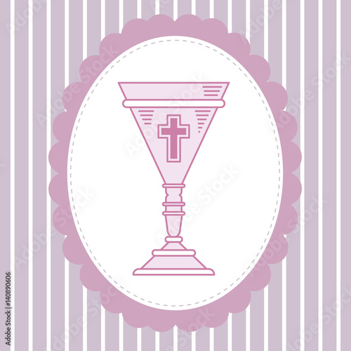 cup chalice first communion icon graphic vector
