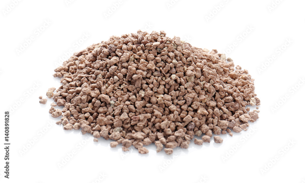 Pile of cat litter isolated on white Pile of cat litter isolated on white