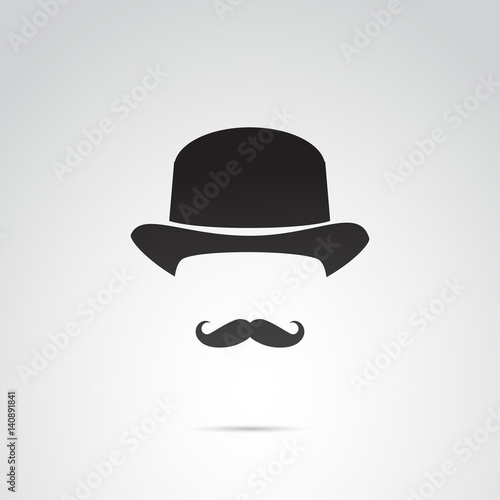 Retro gentleman vector icon.
