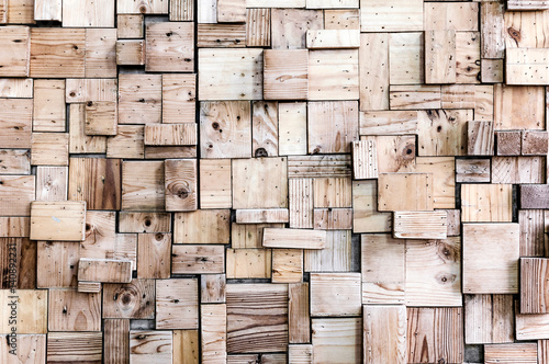 Wallpaper Mural Beautiful exposed wooden wall exterior, patchwork of raw wood forming a beautiful parquet wood pattern,wood wall pattern texture Torontodigital.ca