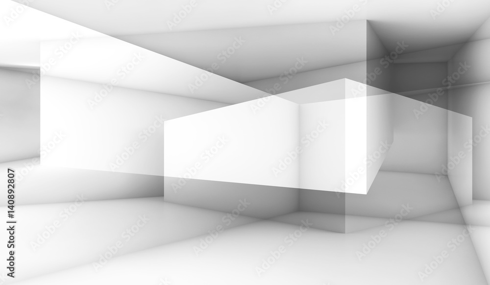 Fototapeta premium White intersected polygons, 3d