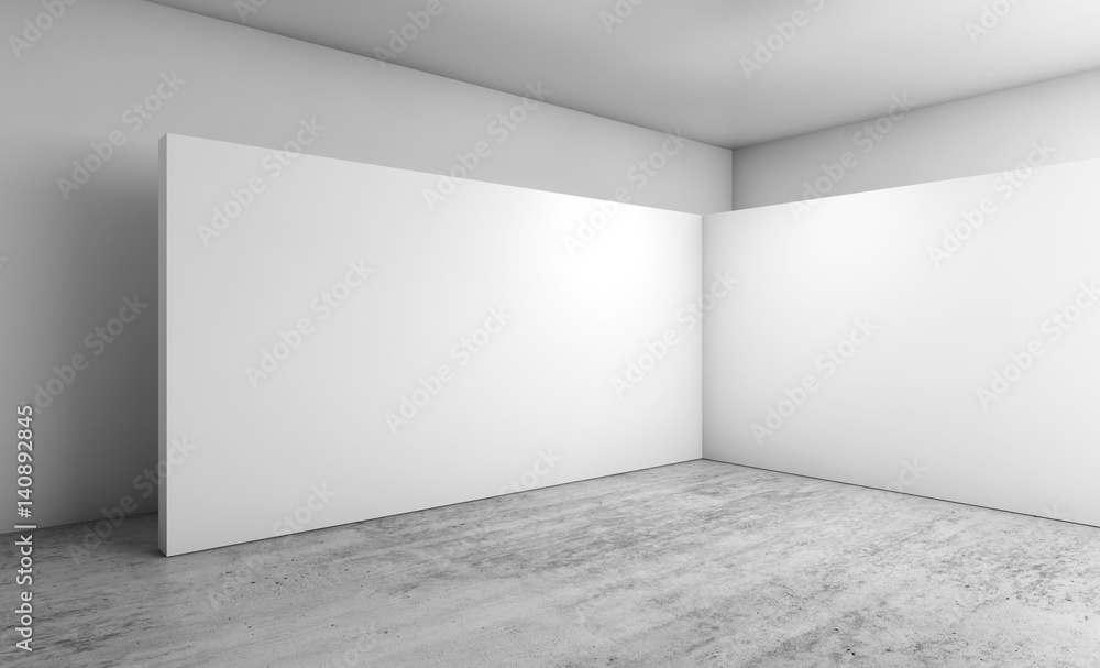 Abstract 3d empty interior, white walls Abstract 3d empty interior, white walls
