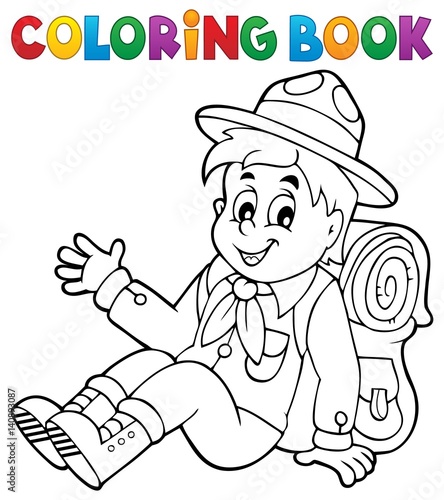 Coloring book scout boy theme 2