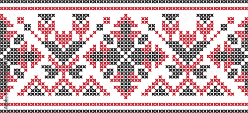 embroidered Ukrainian national pattern crossembroidered cross ukrainian slavic national pattern on transparent background photo