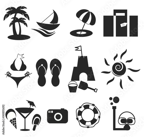 Summer icon set
