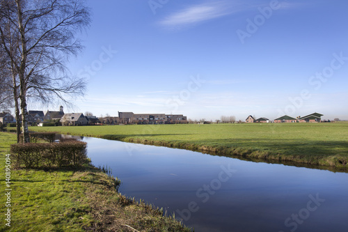 Countryside with village and farm