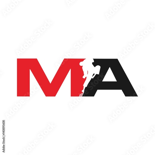 martial art logo vector. letter m and a.