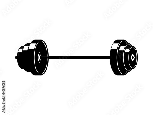 Barbell isolated. Fitness object on white background.