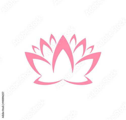 Lotus. Abstract flower on white background