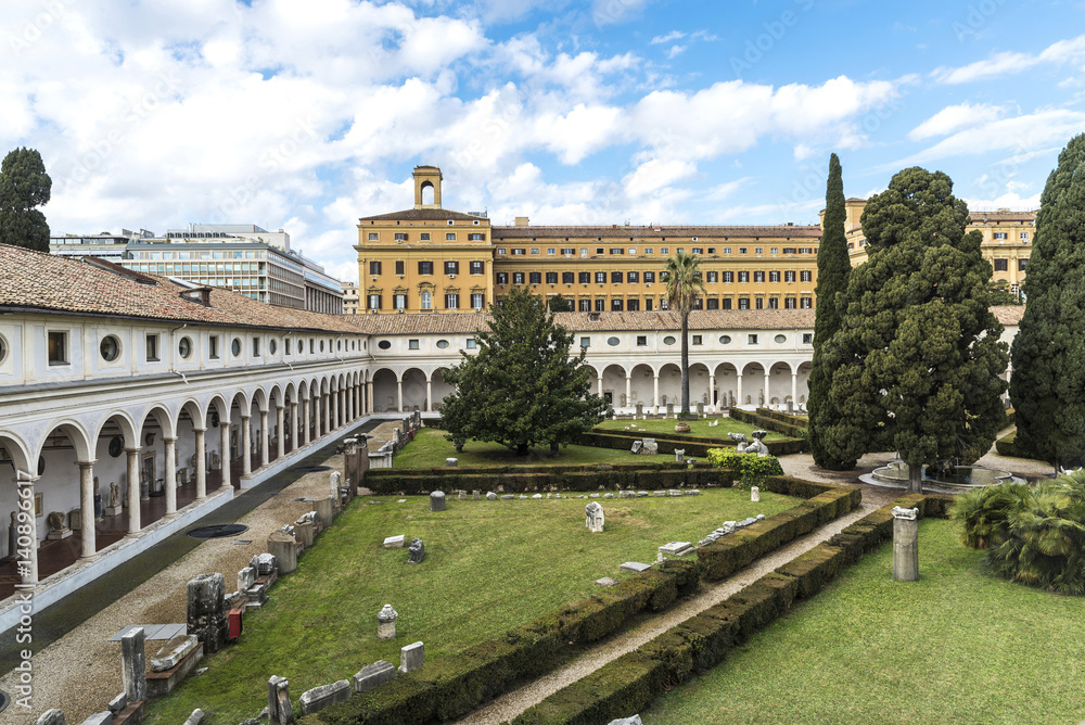 Cloister of the convent of Certosini in Rome, Italy