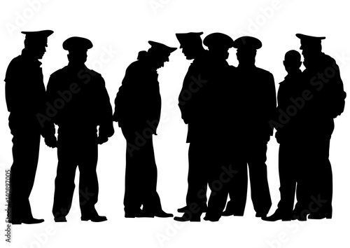 People of special police force on white background