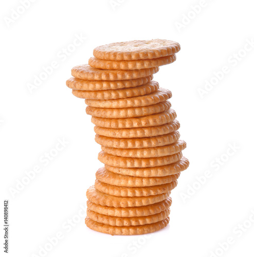 Cracker on white background