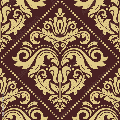 Seamless baroque gold pattern. Traditional classic orient ornament