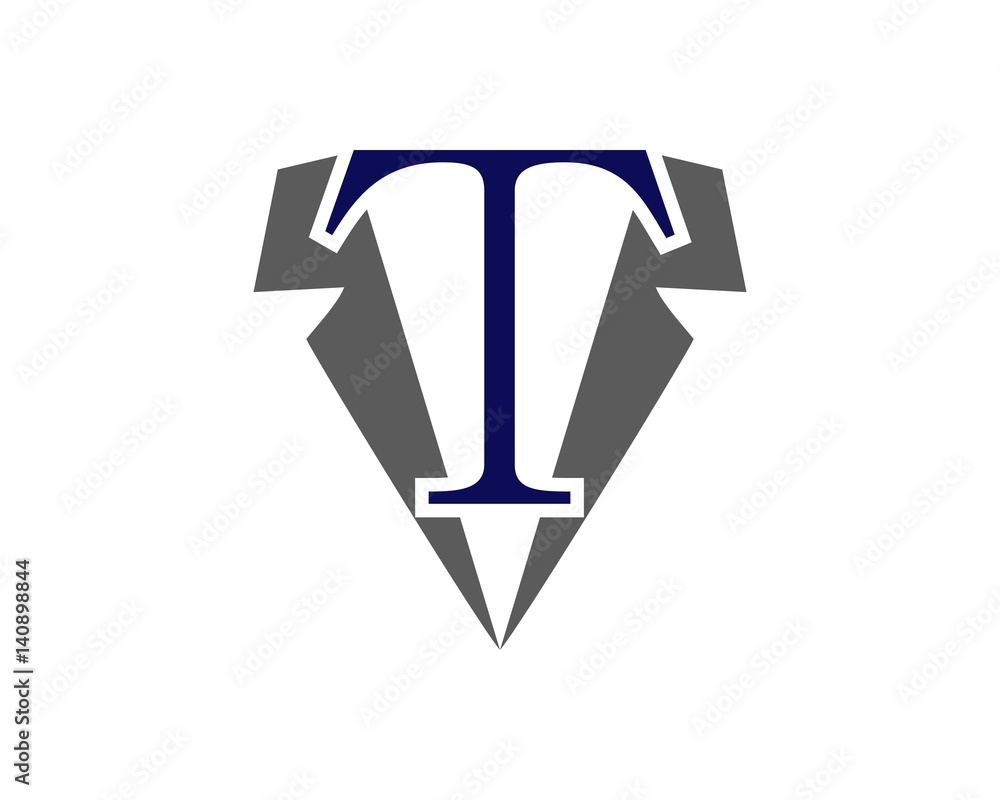 abstract logo tailors clothing, the letter T