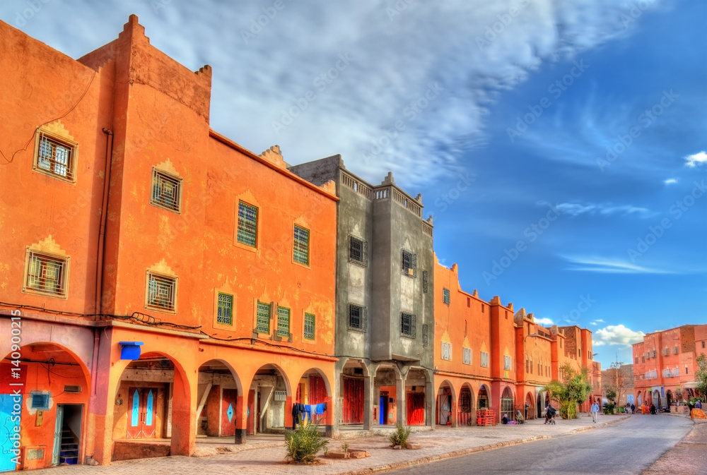 Street of Ouarzazate, a city in south-central Morocco