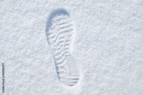 footprint in the fresh snow