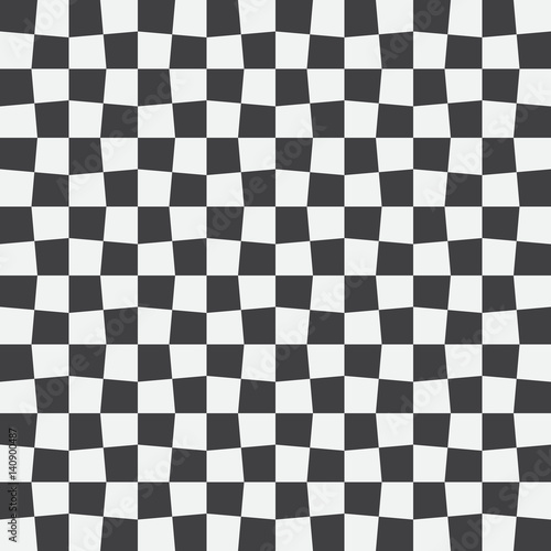 Unequal checks, abstract checkered background. Vector illustration. Background with black and white seamless checkered pattern. Seamless vector pattern. Opt Art.
