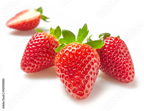 Wallpaper Mural fresh strawberries on white background Torontodigital.ca