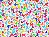 Seamless pattern with beautiful butterflies, polygons. Vector illustration