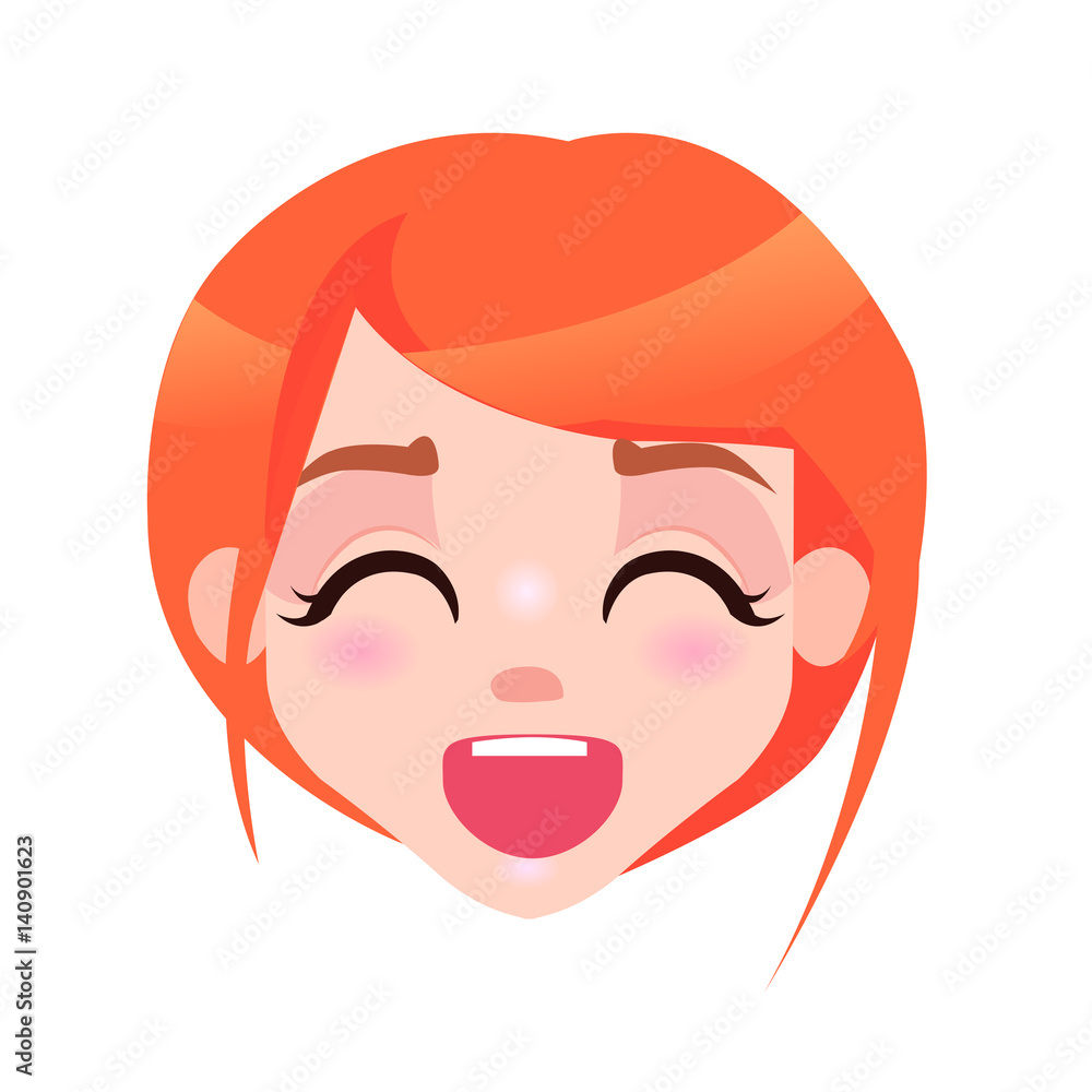 Laughing Woman with Closed Eyes and Open Mouth Laughing Woman with Closed Eyes and Open Mouth