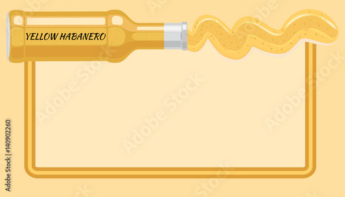 Habanero Sauce Framed Vector Banner with Copyspace