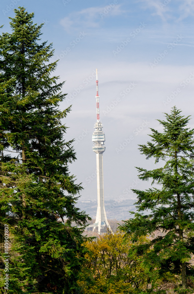 Fototapeta premium Television tower on the Avala, Belgrade - Serbia